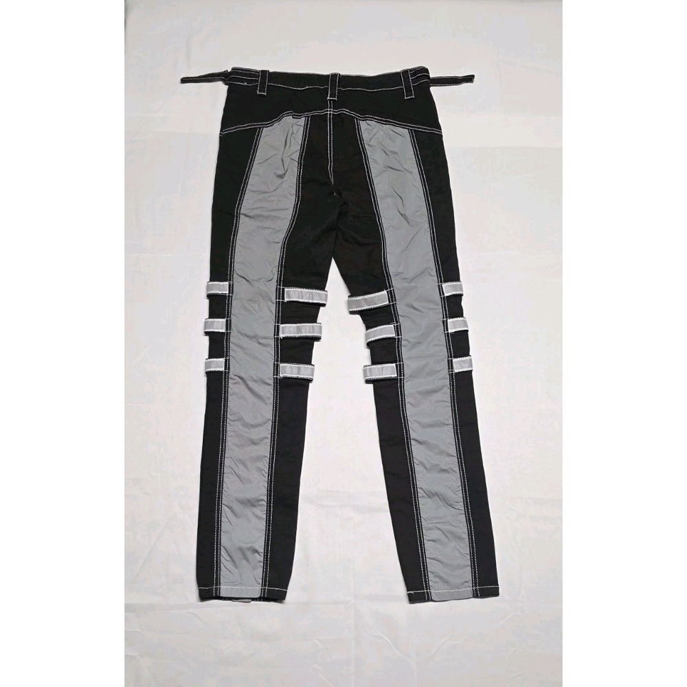 Tripp NYC Gothic Reflector Panel Bondage Pants Unisex Sz L Black Utility Straps - Picture 8 of 8
